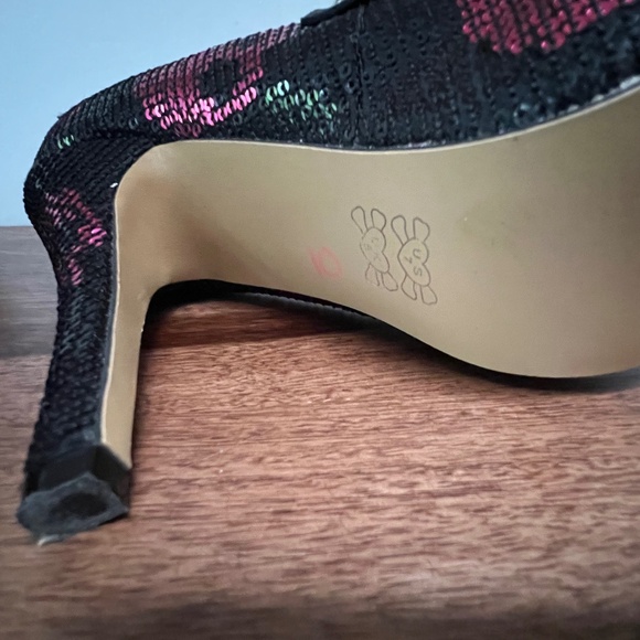 Iron Fist Digi Skull Black/Pink Sequin Platform Pumps Size 7 - Picture 10 of 14